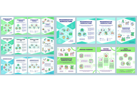 Agriculture Trends Brochure Template Set: Modern Graphics for Branding