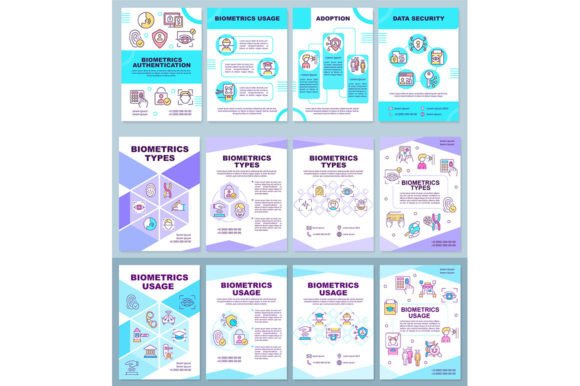 Biometrics Brochure Template Set for Modern Graphic Design