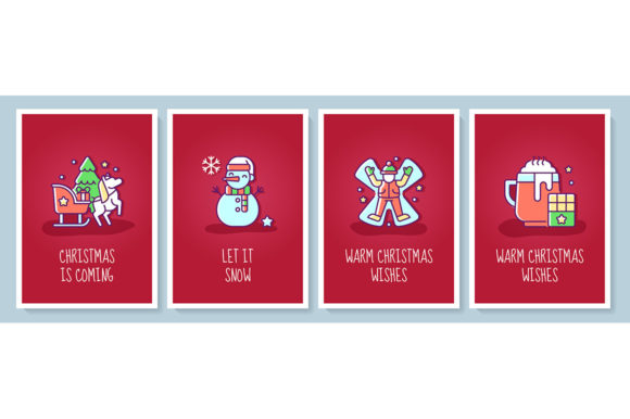 Christmas Event Celebration Card Set: A Versatile Graphic Template for Holiday Designs