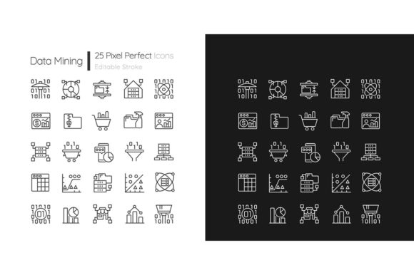 Data Mining Linear Pixel Perfect Icons Review