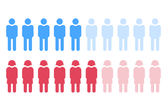 Demographic Statistic Element for Crafting and Graphic Design