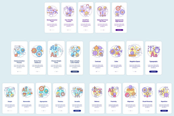 Design Principles Onboarding Mobile Apps Graphics Review