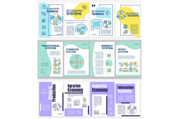 Economic System Types Brochure Templates for Modern Graphic Design