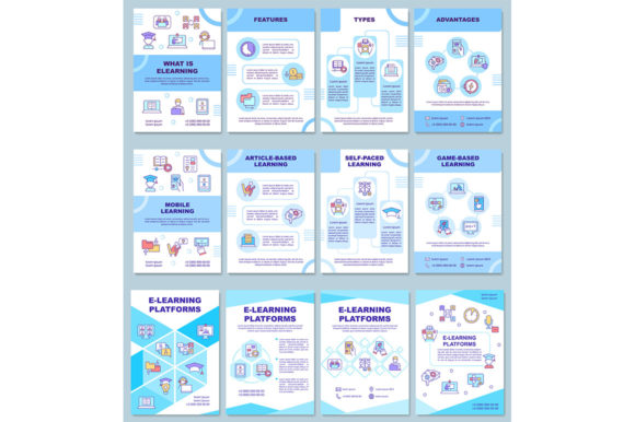 Elearning Platforms Brochure Templates: A Modern Graphic Design Asset for Content Creators