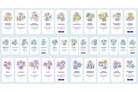 Employee Commitment Mobile App Screens: A Graphic Template for Commercial Use