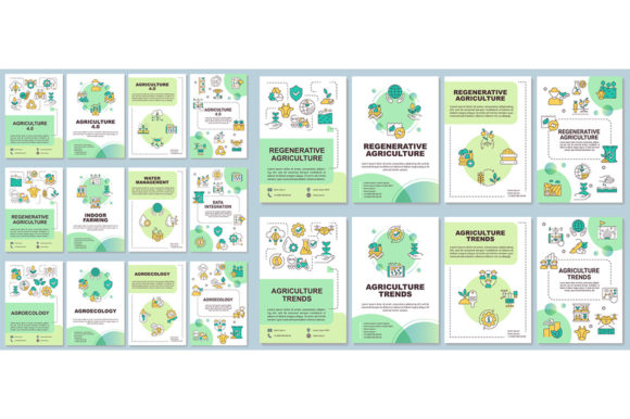 Farming Trends Green Brochure Templates: Graphics for Modern Branding