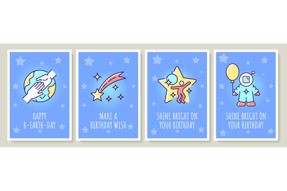Happy Cosmic Birthday Graphic Templates for Digital Sellers