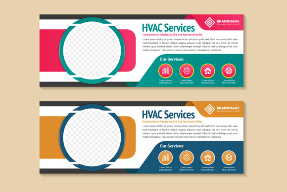 HAVC Services Horizontal Banner Graphics for Site Templates