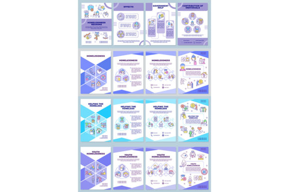 Homelessness Brochure Template Set: Essential Graphics for Nonprofit Campaigns