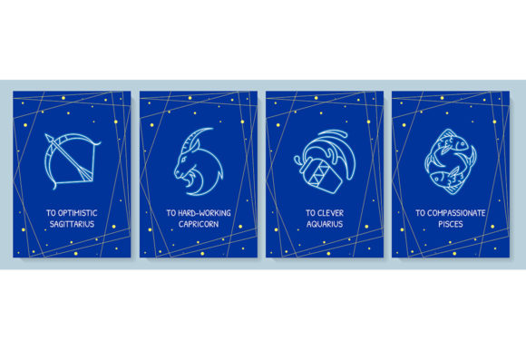 Horoscope Signs Postcard with Icons: A Versatile Graphic Template for Modern Branding
