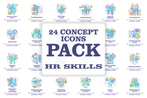 HR Skills Concept Icons Bundle