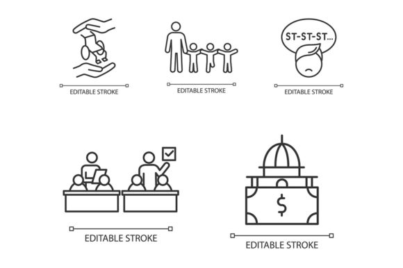 Inclusive Education Linear Icon Set Graphics and Icons