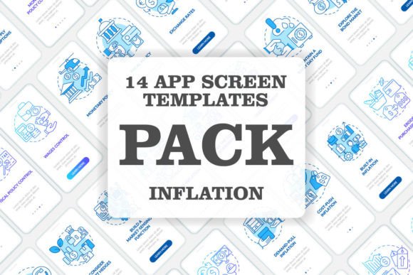 Inflation Consequences Mobile App Set – A Graphic Template for Bold Handmade Projects