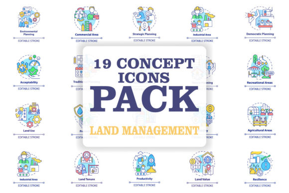Land Management Concept Icons Bundle: Professional Graphics and Icons Review