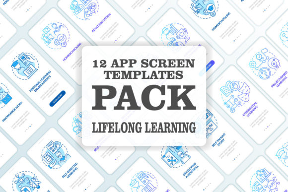 Lifelong Learning Onboarding Mobile Apps Graphics and Graphic Templates Review