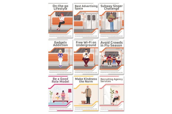 Metro Characters Poster Template Set: A Versatile Graphic Design Asset for Modern Marketers