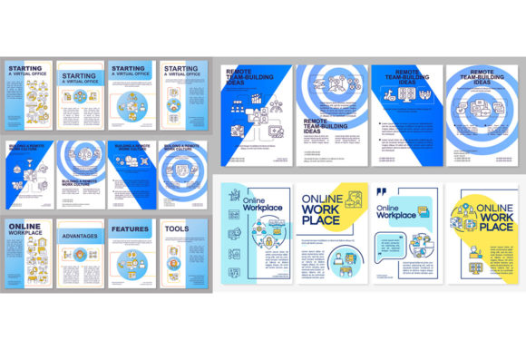 Online Workplace Brochure Template Set: A Graphic Design Asset for Crafters