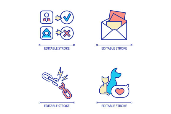Online Workplace RGB Color Icon Set
