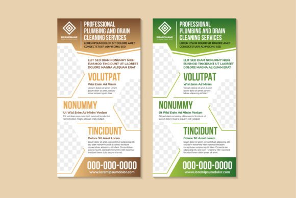 Plumbing and Drain Cleaning Banner – A Versatile Print Template for Digital Sellers