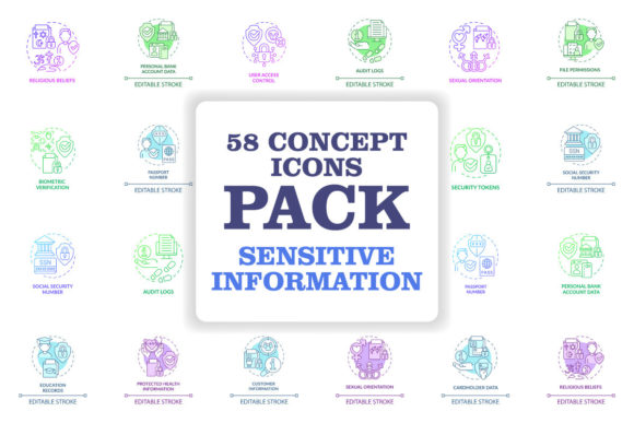 Sensitive Information Concept Icons: A Modern Design Asset for Local Businesses