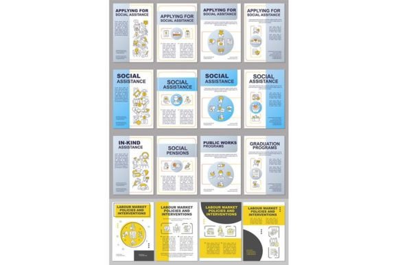 Social Assistance Brochure Template Set Review for Embroidery Projects