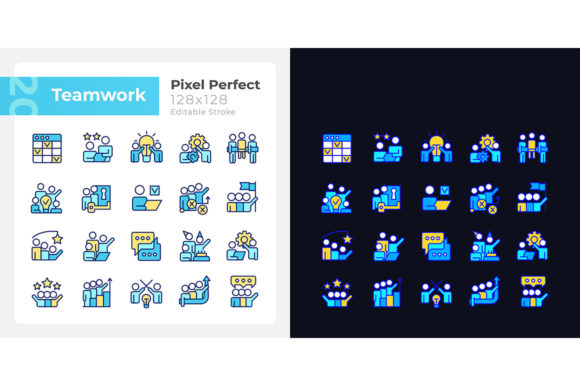 Teamwork Pixel Perfect Icons: A Graphic Design Asset for Modern Projects