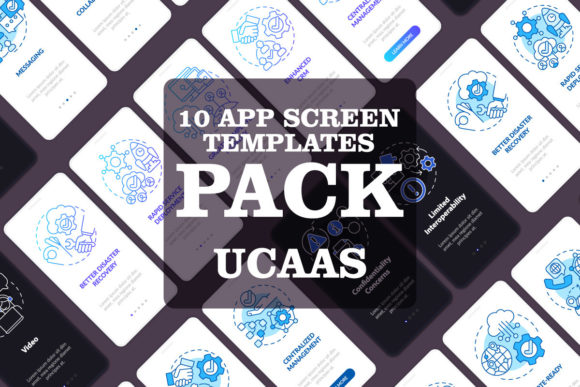 UCaaS Onboarding Mobile App Bundle Graphics for Graphic Templates