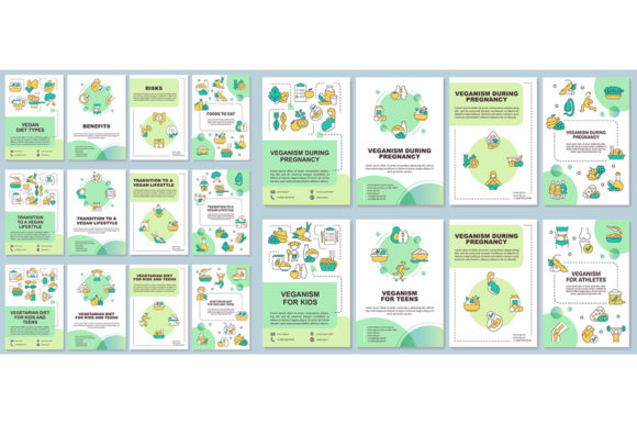 Vegan Lifestyle Brochure Template Set: A Graphic Design Asset for Modern Content Creators