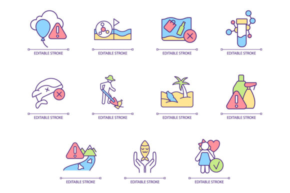 Water Quality RGB Color Icon Set Graphics and Icons
